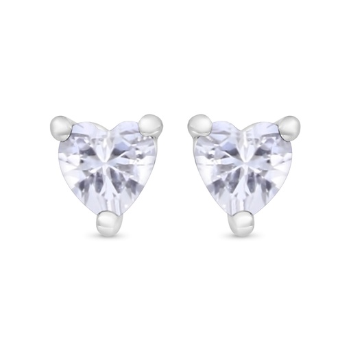 [EAR01WCZ00000C353] Sterling Silver 925 Earring Rhodium Plated Embedded With White Zircon