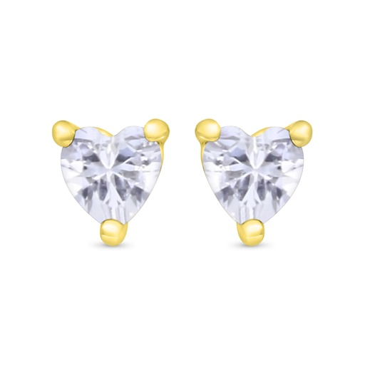[EAR02WCZ00000C353] Sterling Silver 925 Earring Gold Plated Embedded With White Zircon