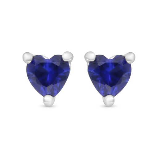 [EAR01SAP00000C353] Sterling Silver 925 Earring Rhodium Plated Embedded With Sapphire Corundum 