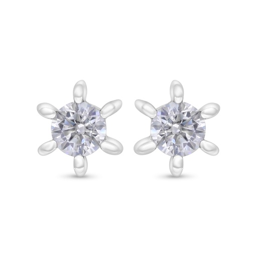 [EAR01WCZ00000C359] Sterling Silver 925 Earring Rhodium Plated Embedded With White Zircon