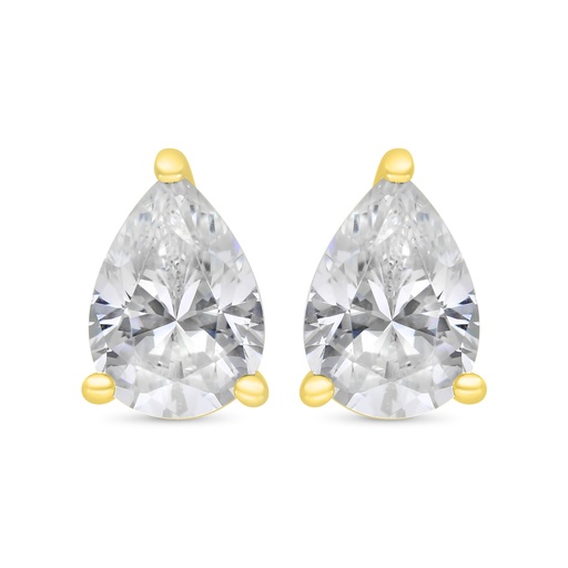 [EAR02WCZ00000C360] Sterling Silver 925 Earring Gold Plated Embedded With White Zircon