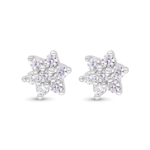 [EAR01WCZ00000C361] Sterling Silver 925 Earring Rhodium Plated Embedded With White Zircon