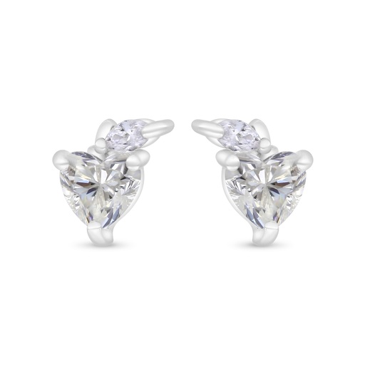 [EAR01CIT00WCZC362] Sterling Silver 925 Earring Rhodium Plated Embedded With Yellow Zircon And White Zircon