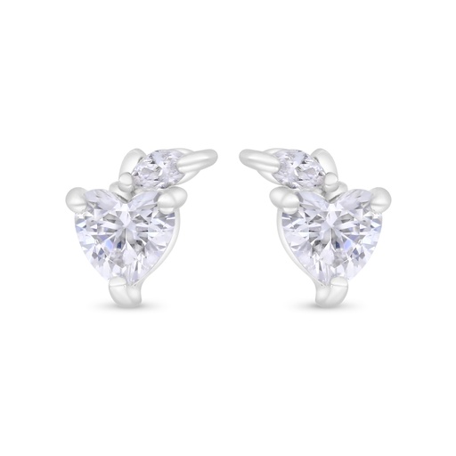 [EAR01WCZ00000C362] Sterling Silver 925 Earring Rhodium Plated Embedded With White Zircon