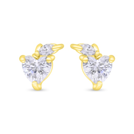 [EAR02WCZ00000C362] Sterling Silver 925 Earring Gold Plated Embedded With White Zircon