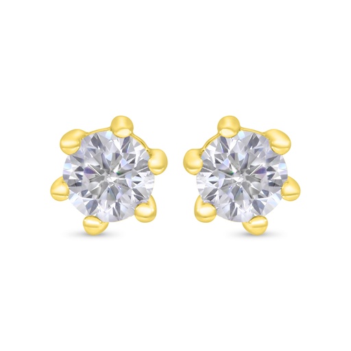 [EAR02WCZ00000C369] Sterling Silver 925 Earring Gold Plated Embedded With White Zircon