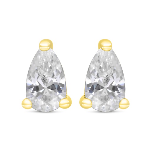 [EAR02WCZ00000C378] Sterling Silver 925 Earring Gold Plated Embedded With White Zircon