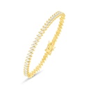 Sterling Silver 925 Bracelet Gold Plated Embedded With White Zircon