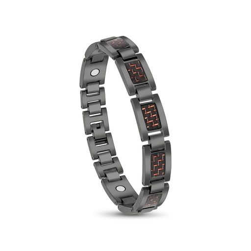 [BRC0900001000A194] Stainless Steel 316L Bracelet, Black And Red Plated For Men