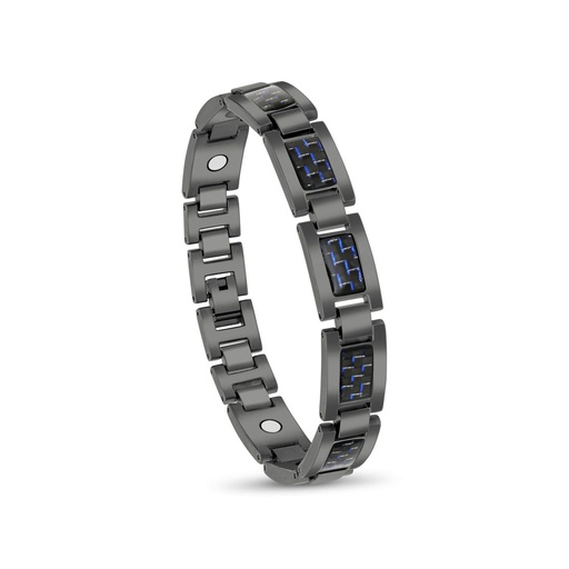 [BRC0900002000A194] Stainless Steel 316L Bracelet, Black And BulePlated For Men