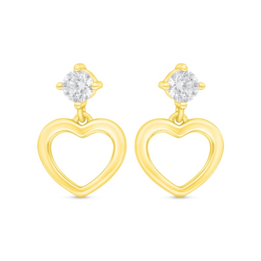 [EAR02WCZ00000C403] Sterling Silver 925 Earring Gold Plated Embedded With White Zircon