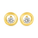 Sterling Silver 925 Earring Golden Plated Embedded With White Zircon