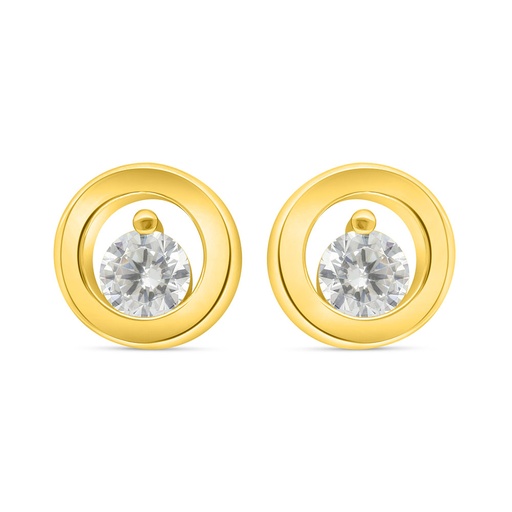 [EAR02WCZ00000C443] Sterling Silver 925 Earring Golden Plated Embedded With White Zircon