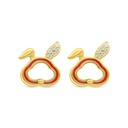 Sterling Silver 925 Earring Gold Plated Embedded With White Shell And White  Zircon