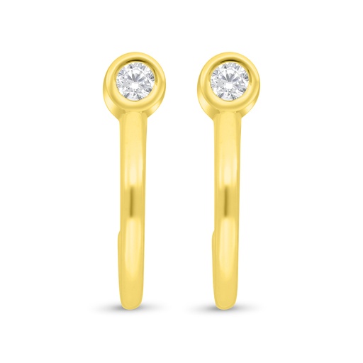 [EAR02WCZ00000C458] Sterling Silver 925 Earring Gold Plated Embedded With White Zircon