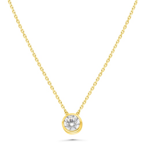 [NCL02WCZ00000B480] Sterling Silver 925 Necklace Golden Plated Embedded With White Zircon