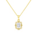 Sterling Silver 925 Necklace Gold Plated Embedded With White Zircon