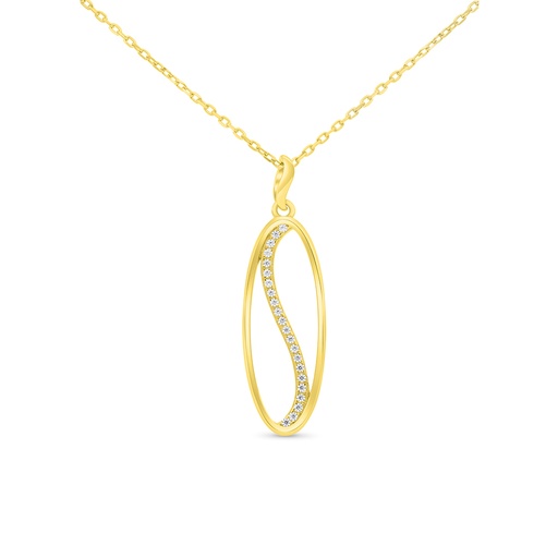 [NCL02WCZ00000B500] Sterling Silver 925 Necklace Gold Plated Embedded With White Zircon