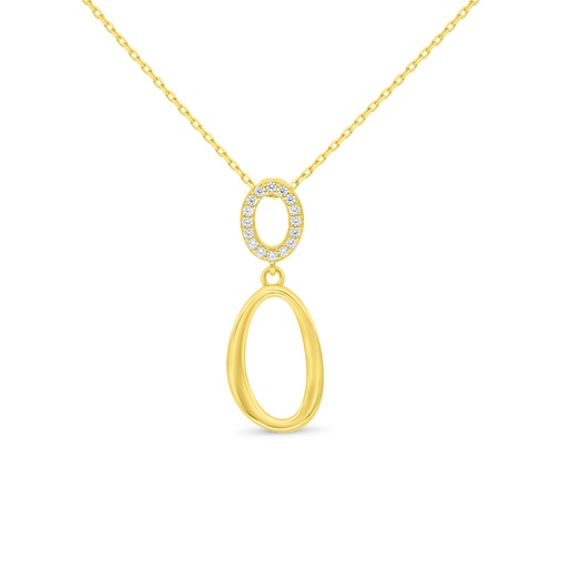 [NCL02WCZ00000B501] Sterling Silver 925 Necklace Gold Plated Embedded With White Zircon
