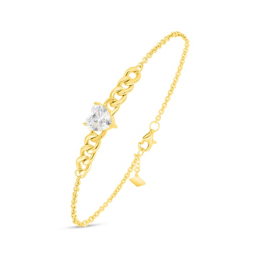 [BRC02WCZ00000B136] Sterling Silver 925 Bracelet Gold Plated Embedded With White Zircon