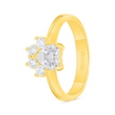 Sterling Silver 925 Ring Golden Plated Embedded With White Zircon