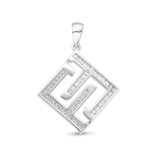 [PND01WCZ00000A968] Sterling Silver 925 Pendant Rhodium Plated Embedded With White Zircon