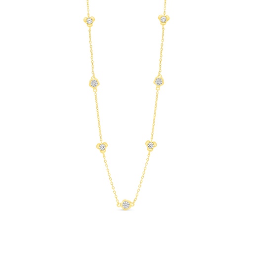 [NCL02WCZ00000B747] Sterling Silver 925 Necklace Golden Plated Embedded With White Zircon