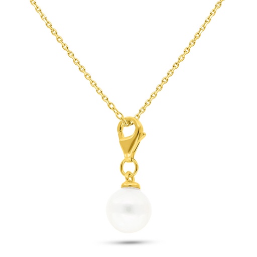 [NCL02PRL00000B752] Sterling Silver 925 Necklace Golden Plated Embedded With Fresh Water Pearl