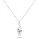 Sterling Silver 925 Necklace Rhodium Plated Embedded With Fresh Water Pearl