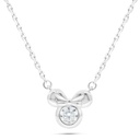 Sterling Silver 925 Necklace Rhodium Plated Embedded With Yellow Diamond 