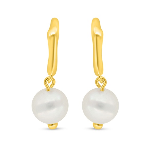 [EAR02PRL00000C592] Sterling Silver 925 Earring Golden Plated Embedded With Fresh Water Pearl