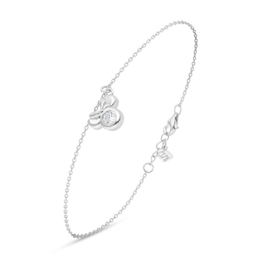 [BRC01WCZ00000B199] Sterling Silver 925 Bracelet Rhodium Plated Embedded With White Zircon