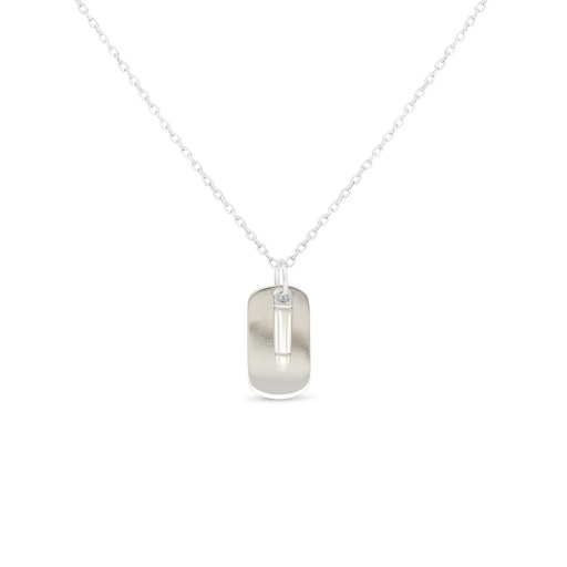 [NCL0100000000C029] Sterling Silver 925 Necklace Rhodium Plated For Men