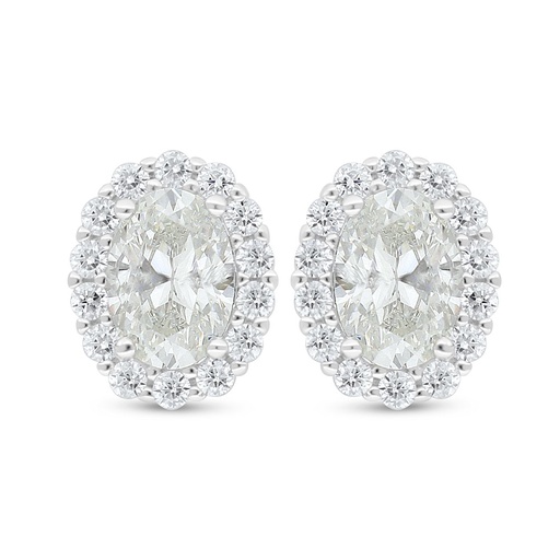 [EAR01CIT00WCZD038] Sterling Silver 925 Earring Rhodium Plated Embedded With Diamond Color And White Zircon