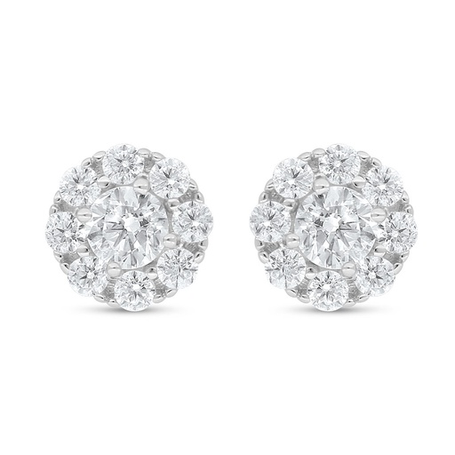 [EAR01WCZ00000D045] Sterling Silver 925 Earring Rhodium Plated Embedded With White Zircon