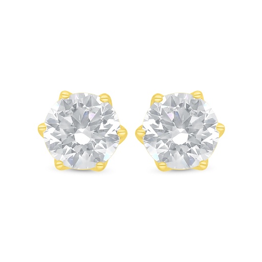 [EAR02CIT00000D026] Sterling Silver 925 Earring Golden Plated Embedded With Diamond Color And White Zircon