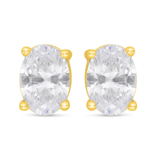 [EAR02CIT00000D068] Sterling Silver 925 Earring Golden Plated Embedded With Diamond Color 