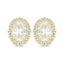 Sterling Silver 925 Earring Golden Plated Embedded With Diamond Color And White Zircon