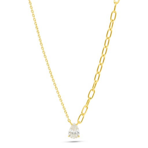 [NCL02CIT00000C140] Sterling Silver 925 Necklace Golden Plated Embedded With Diamond Color 