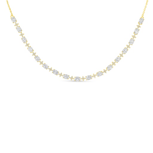 [NCL02CIT00WCZC096] Sterling Silver 925 Necklace Golden Plated Embedded With Diamond Color And White Zircon