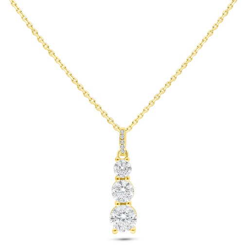 [NCL02WCZ00000C102] Sterling Silver 925 Necklace Golden Plated Embedded With White Zircon