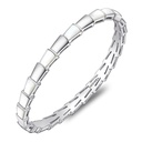 Sterling Silver 925 Bangle Rhodium Plated Embedded With White Shell 