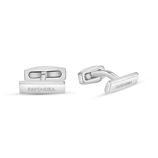 [CFL0900000000A001] Stainless Steel Cufflink 316L Silver And BlackPlated With LOGO