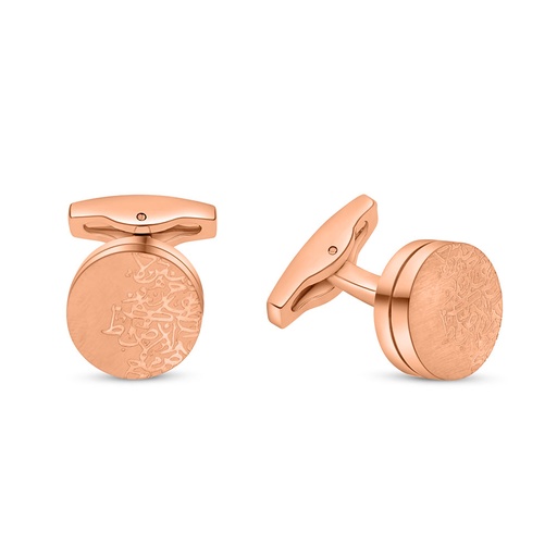 [CFL0900001000A002] Stainless Steel Cufflink 316L Rose Gold Plated 