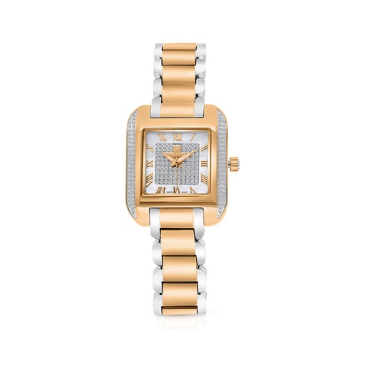 [WAT3500000MOPW051] Stainless Steel 316 Watch Steel And Rose Gold Color Embedded With White Zircon - MOP DIAL