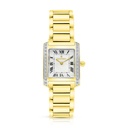 Stainless Steel 316 Watch Golden Color Embedded With Black Numbers And White Zircon - MOP DIAL