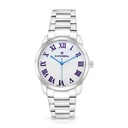 Stainless Steel 316 Watch Embedded With Blue Numbers For Men - SILVER DIAL