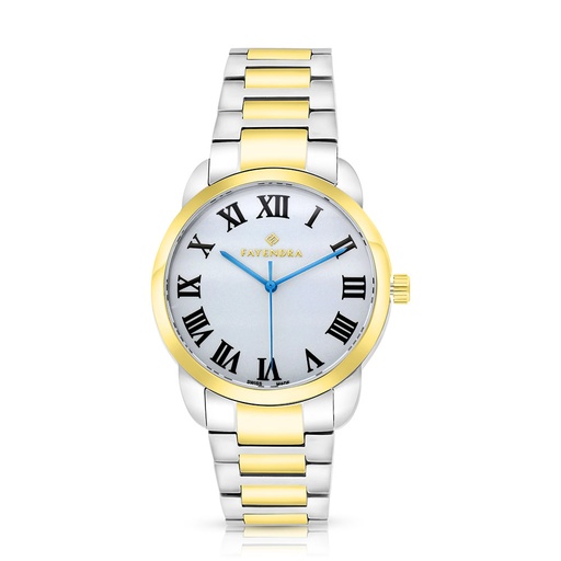 [WAT3400000SILW061] Stainless Steel 316 Watch Steel And Golden Color Embedded With Black Numbers For Men - SILVER DIAL