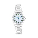 Stainless Steel 316 Watch Embedded With Green Numbers - SILVER DIAL