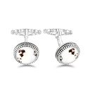 Sterling Silver 925 Cufflink Rhodium Plated Embedded With White Shell
